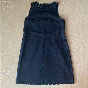 J. Crew navy laser cutout dress